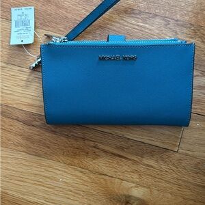 Michael Kors Teal Wristlet Clutch